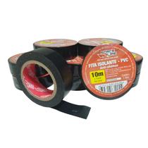 Kit 10 Fitas Adesivas Isolantes Pretas 10 Metros 18mm de Largura Borrachas Londrina