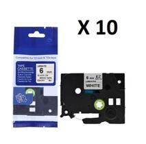 Kit 10 Fitas Compatível Brother Tze-211 Branca 6Mm Kit 10 Fitas Compatível Brother Tze-211 Branca 6Mm