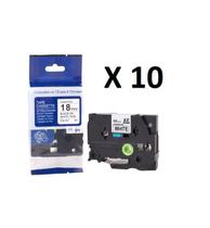 Kit 10 Fitas Compatível Brother Tze-241 Branca 18mm