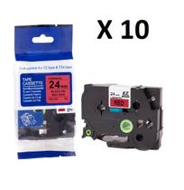 Kit 10 Fitas Compatível Brother Tze-451 Vermelha 24mm Kit 10 Fitas Compatível Brother Tze-451 Vermelha 24mm