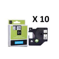 Kit 10 Fitas Compatível Dymo D1 45013 Branca 12mm