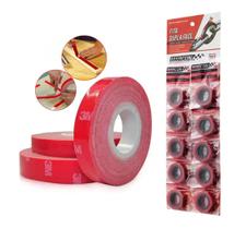 Kit 10 Fitas Dupla Face 3m Vermelha 5 Mts X 11 mm Largura