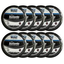 Kit 10 Fitas Isolante Tekbond 19mm X 10 Metros Cor Preto