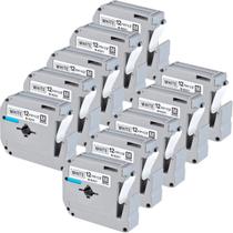 Kit 10 Fitas Rotuladoras Plásticas Compatíveis 12mm Branca MK231