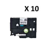 Kit 10 Fitas Strong Compatível Brother Tze-S231 Branca 12mm