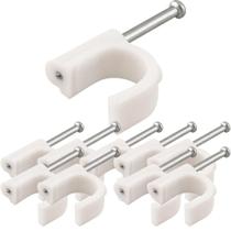 Kit 10 fixa cabo branco miguelao grampo Kit 10 fixa cabo branco miguelao grampo