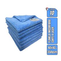 Kit 10 Flanelas Microfibra Lincoln Azul 40x40cm 350GSM Kit 10 Flanelas Microfibra Lincoln Azul 40x40cm 350GSM