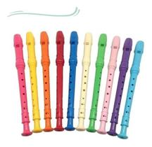 Kit 10 Flauta Doce Infantil Brinquedo Colorido Festa