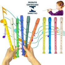 Kit 10 Flauta Doce Infantil Brinquedo Instrumento Plástico