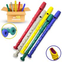 Kit 10 Flauta Doce Infantil Brinquedo Instrumento Plástico F114