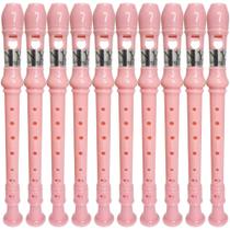 Kit 10 Flautas Doce Germânica Rosa Claro FL 20G New York