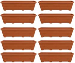 Kit 10 - Floreira De Chão 80cm Plástico Resistente Terracota