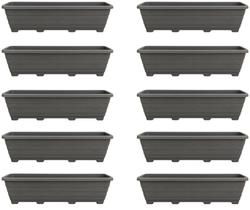 Kit 10 - Floreiras De Chão 80cm Plástico Resistente Cinza