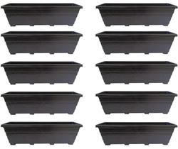 Kit 10 - Floreiras De Chão 80cm Plástico Resistente Preta