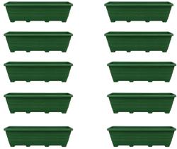 Kit 10 - Floreiras De Chão 80cm Plástico Resistente Verde