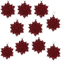 Kit 10 Flores Enfeite Para Arvore Natal Vermelho Glitter 12cm Decoração Natalina Premium Kit 10 Flores Enfeite Para Arvore Natal Vermelho Glitter 12cm Decoração Natalina Premium