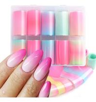 Kit 10 Foil Aurora Holográfico Decoração De Unhas Gel Kit 10 Foil Aurora Holográfico Decoração De Unhas Gel