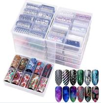 Kit 10 Foils Decoração Unha Manicure Modelos 3d Sortido Kit 10 Foils Decoração Unha Manicure Modelos 3d Sortido