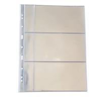 Kit 10 Folhas Com 3 Divisões Para Cédulas 32x24cm Acetato C/Porta Etiqueta