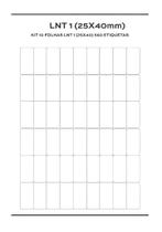 Kit 10 folhas Etiqueta de Composição Têxtil LNT 1 (25mm x 40mm) 560 etiquetas