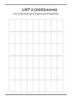 Kit 10 folhas Etiqueta de Composição Têxtil LNT 2 (25mm x 54mm) 400 etiquetas
