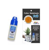 Kit 10 Folhas Metalizada Cobre + Foil Fix Cola Contato Corfix
