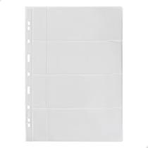 Kit 10 Folhas para Cédulas 32x24 Acetato 4 Espaços com Bolso