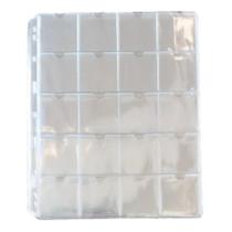 Kit 10 Folhas Para Moedas 20 Divisões 28X23Cm Sem Abas