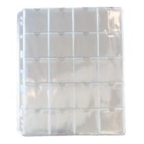 Kit 10 Folhas Para Moedas 20 Divisões 28X23Cm Sem Abas