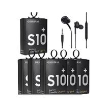 Kit 10 Fones de Ouvido com Fio Intra-Auricular P2 3,5mm S10+ Preto