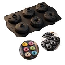 Kit 10 Forma de Silicone Donuts Antiaderente com 6 Cavidades Kit 10 Forma de Silicone Donuts Antiaderente com 6 Cavidades