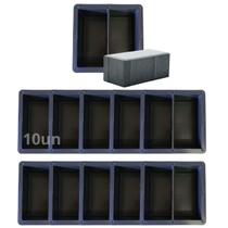 Kit 10 Forma Plastica Dupla Concretado 20x10x10 Piso Paver Bloquete Reto Retangular Chão Padrão Pedra