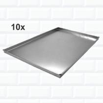 Kit 10 Formas De Alumínio Retangular Para Rocambole 40X30Cm