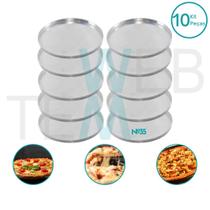 Kit 10 Formas de Pizza nº 35 de Alumínio Sustentável, Cozimento Uniforme, Fácil Limpeza e Durabilidade, Ideal para Uso Caseiro e Profissional Kit 10 Formas de Pizza nº 35 de Alumínio Sustentável, Cozimento Uniforme, Fácil Limpeza e Durabilidade, Ideal para Uso Caseiro e Profissional