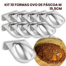 Kit 10 Formas para Ovo de páscoa M 15,5x10x5cm Caparroz Aluminio