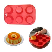 Kit 10 Formas Redonda Silicone para Pudim Flan e Sobremesas