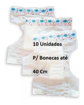 Kit 10 Fralda P/ Boneca Bebe Pequena Baby Alive Little Mommy Soninho Dengo Fax Xixi Primeiros Cuida