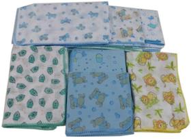 Kit 10 Fraldas 4 Toalha Fraldas 2 Cueiros para menino