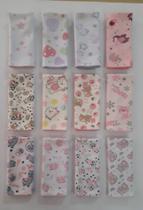 Kit 10 Fraldas de Boca Bebê Malha 100% Algodão Estampas Diversas Meninas
