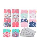 Kit 10 Fraldas Ecológicas Premium Menina 10 Absorventes Melton 4 Camadas Fralda Reutilizável Lavável Ajustável 3 a 15kg Fralda de Pano Moderna