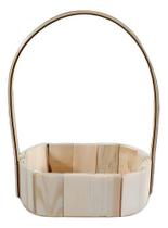 Kit 10 Fraldeira Madeira Cesta Oval 18cm Alça De Vime Pascoa Presente Natal Cosméticos Porta Objetos