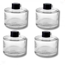 KIT 10 FRASCO DE VIDRO 100ML COM TAMPA 5 Pretas e 5 pratas - LADEIRA BIJUTERIAS