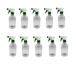 Kit 10 Frasco Pulverizador / Borrifador 500ml - VERDE E BRANCO Kit 10 Frasco Pulverizador / Borrifador 500ml - VERDE E BRANCO