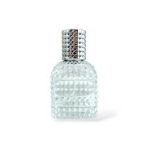 Kit 10 Frascos de Vidro Perfume 30ml c/ Tampa Strass Prata Kit 10 Frascos de Vidro Perfume 30ml c/ Tampa Strass Prata