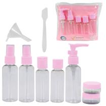 Kit 10 Frascos para Viagem Pratico Organização da Bolsa Mala Segurança Facilidade na Viagem