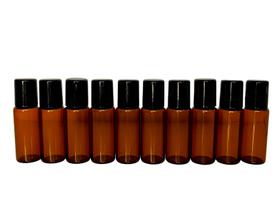 KIT 10 Frascos Vidro Âmbar Roll on 3,5ml Aromaterapia Tampa - Gratia Naturalis