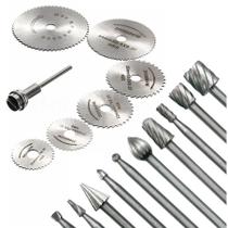 Kit 10 Fresa + 06 Disco Circular Para Micro Retifica