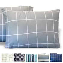 Kit 10 Fronha Avulsa Malha Estampada 100% Algodão Com Zíper