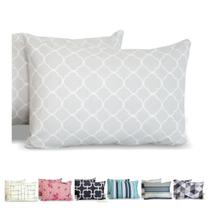 Kit 10 Fronha Avulsa Malha Estampada 100% Algodão Com Zíper