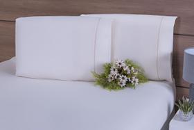 Kit 10 Fronhas 70x50cm Percal 100% Algodão 200 Fios Ponto Palito Palha